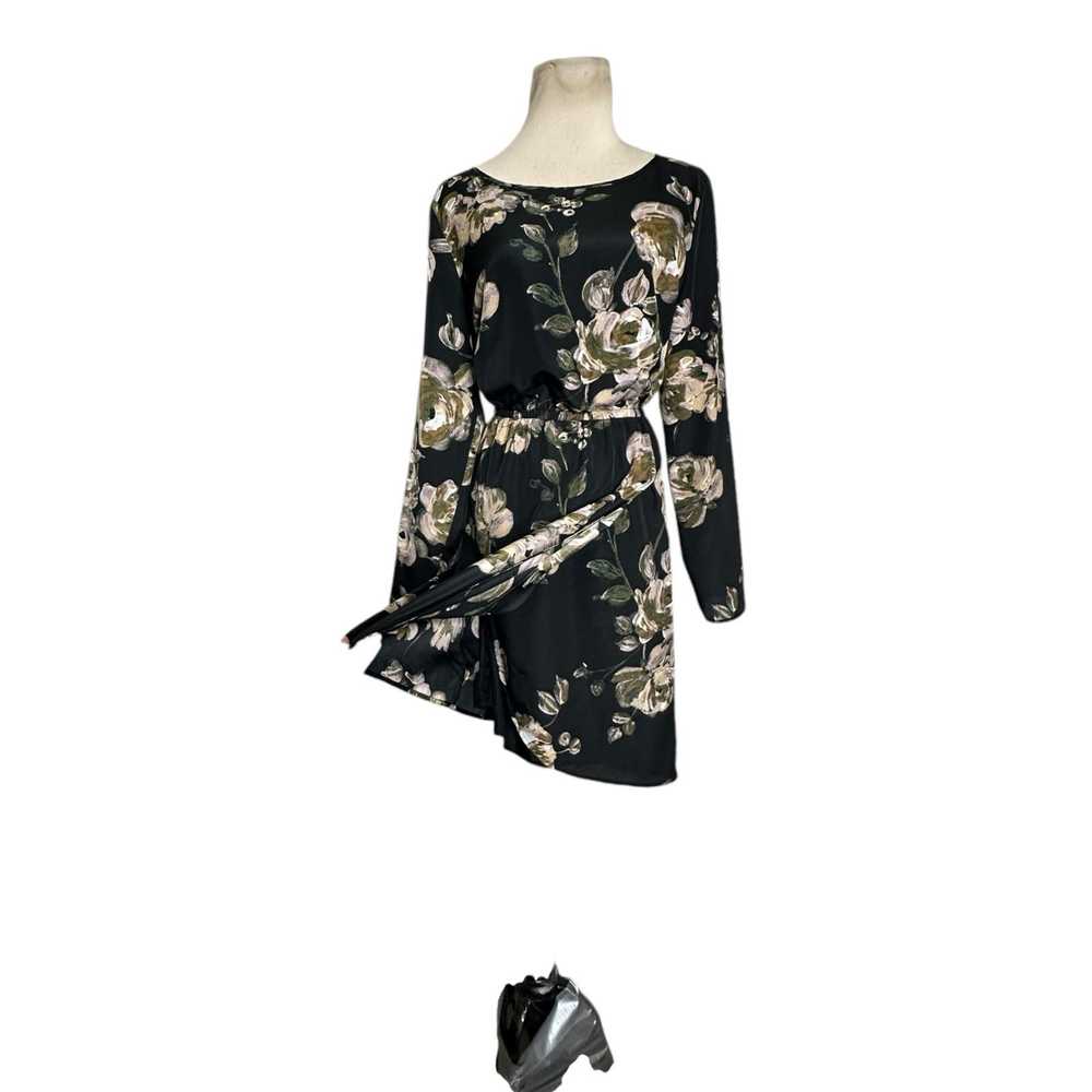 J.Crew J. Crew black cream green floral mini dres… - image 6