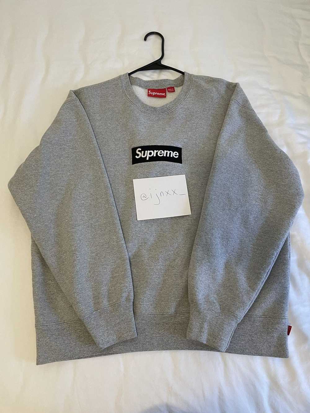 Supreme FW22 Heather Grey Box Logo Crewneck - image 1