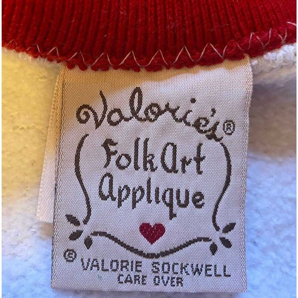 Folk VTG Hanes Folk Art Appliqué USA Collar Sweat… - image 3