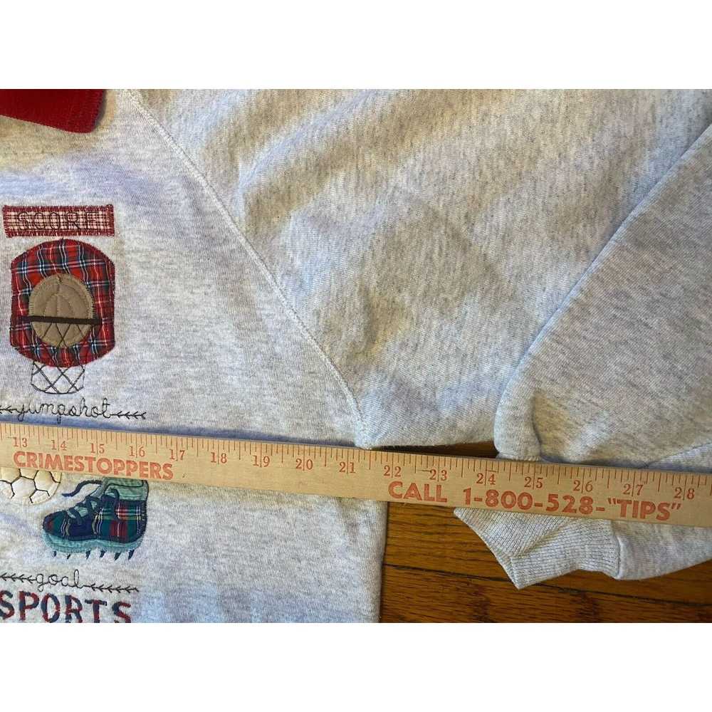 Folk VTG Hanes Folk Art Appliqué USA Collar Sweat… - image 7