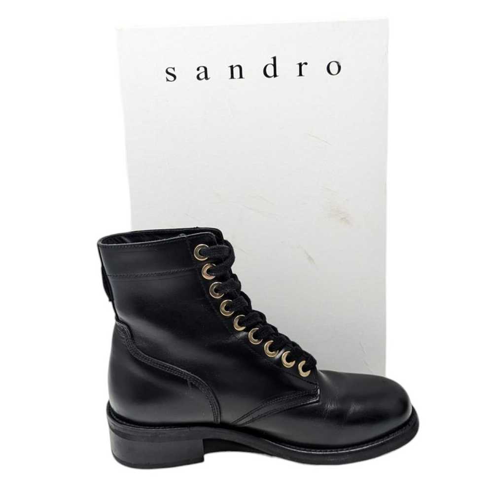 Sandro Leather biker boots - image 8