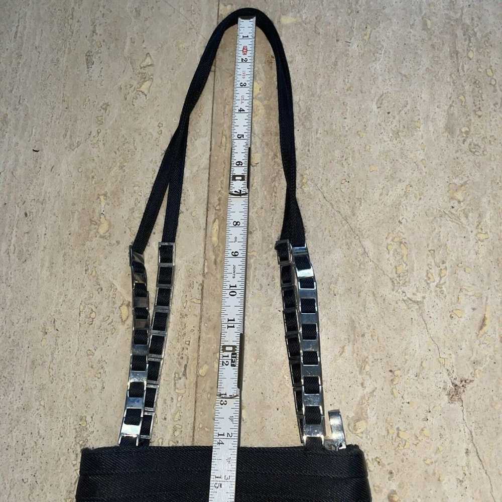 Mario Valentino nylon handbag with unusual silver… - image 7