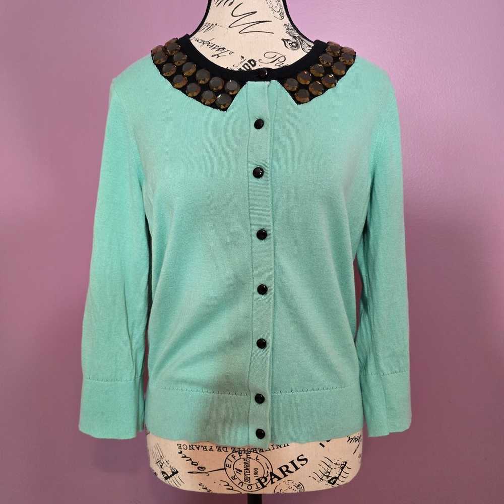 Kate Spade cotton/silk embellished button front c… - image 2