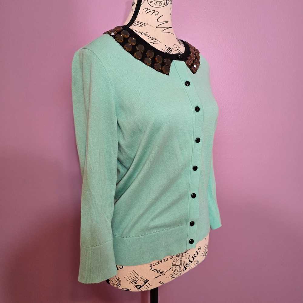 Kate Spade cotton/silk embellished button front c… - image 4