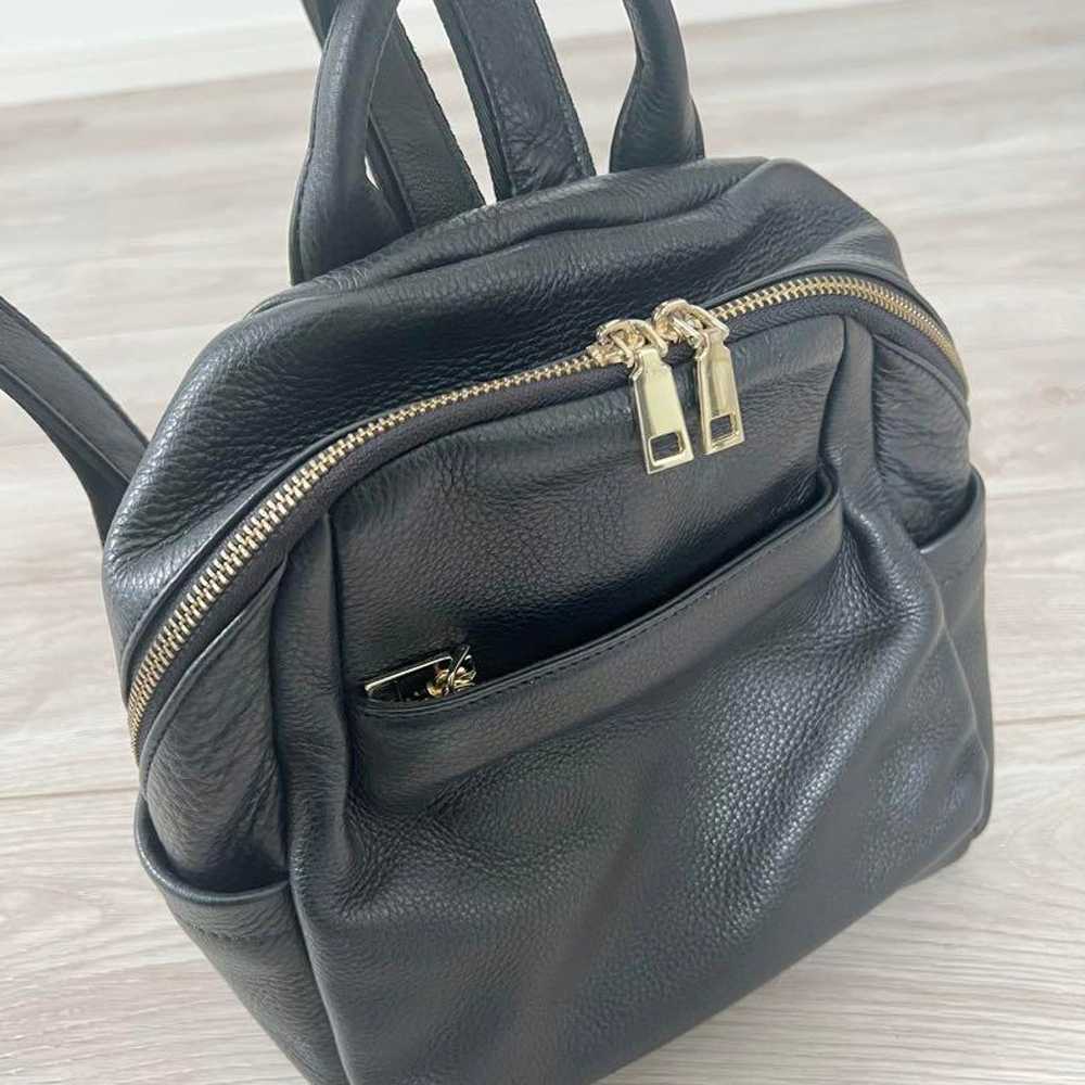 Black leather backpack - image 1