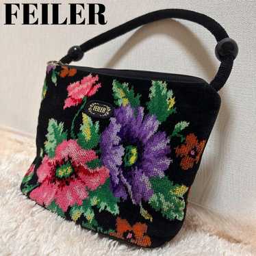 【Excellent Condition】Feiler Flower Pattern Handbag