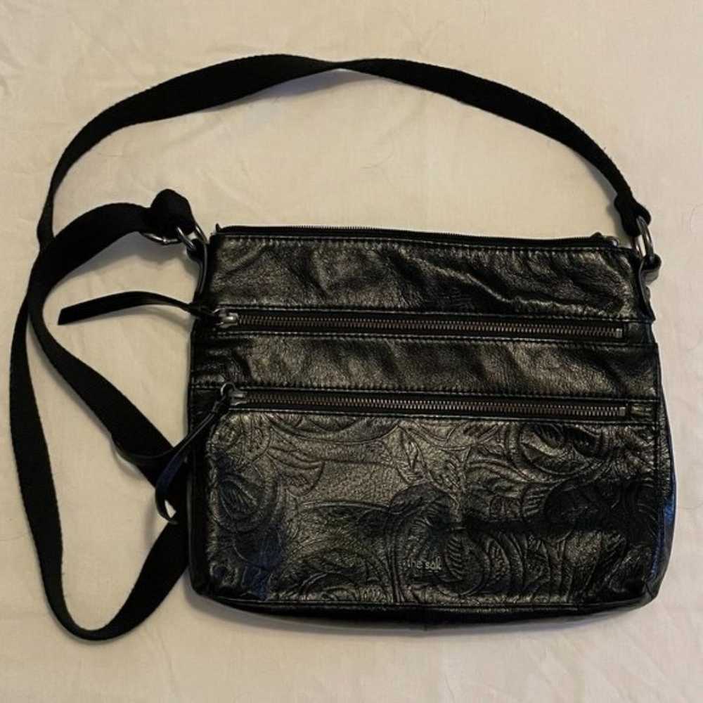 The Sak Black Embossed Leather Cross Body Purse - image 1