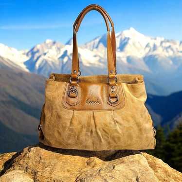 COACH Ashley  Carryall Handbag in tan suede