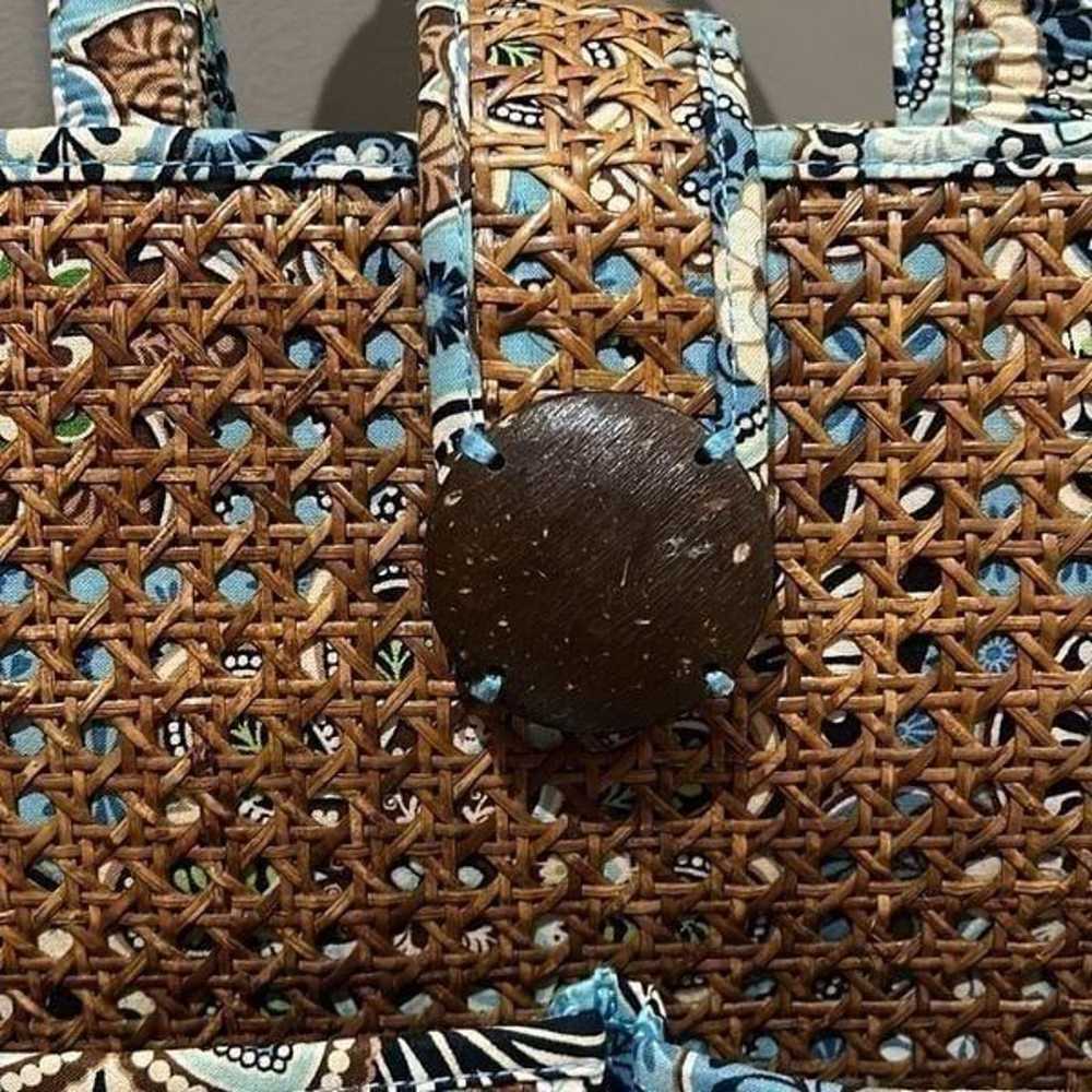 Vera Bradley Paisley Tiki Tote Cane Rattan Wicker… - image 2