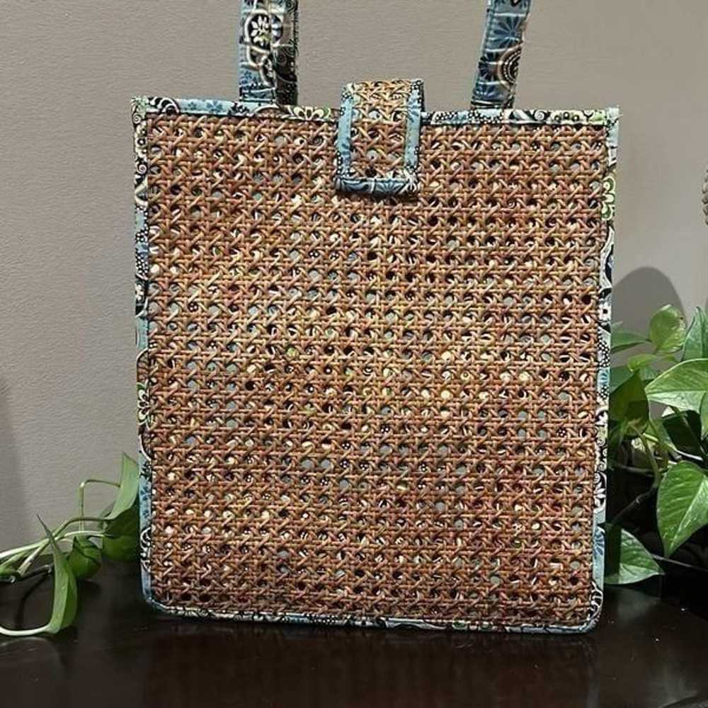 Vera Bradley Paisley Tiki Tote Cane Rattan Wicker… - image 3