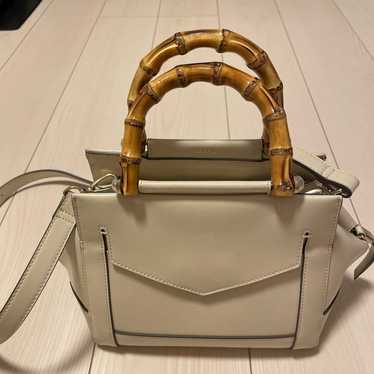 White Leather Bamboo Handbag - image 1