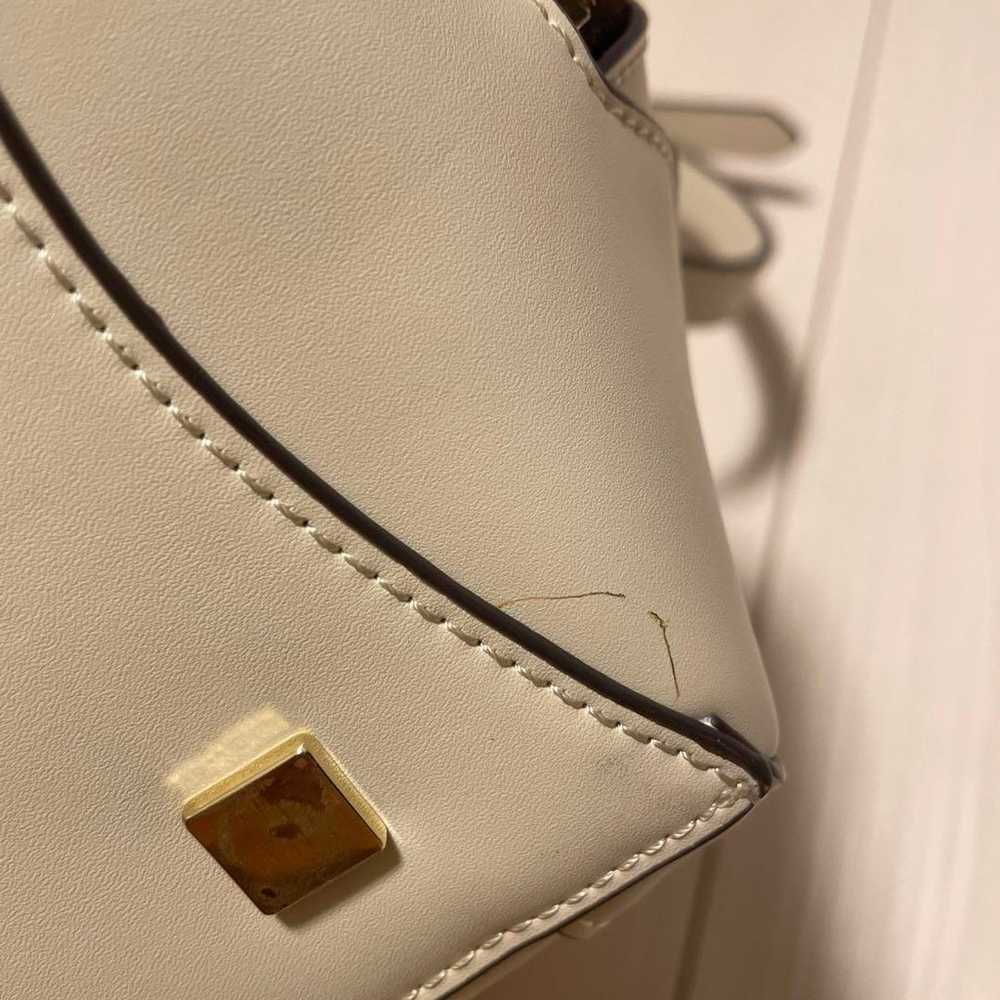 White Leather Bamboo Handbag - image 5