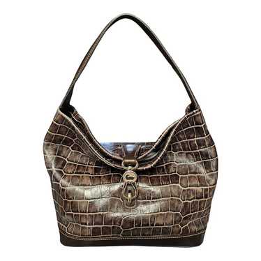 Dooney Bourke Brown Belvedere Croc Emboss Leather Hobo & Cosmetic purchases Purse