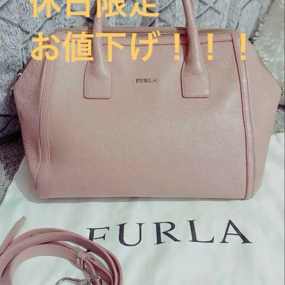 FURLA Furla 2way tote bag shoulder bag Sicilian l… - image 1