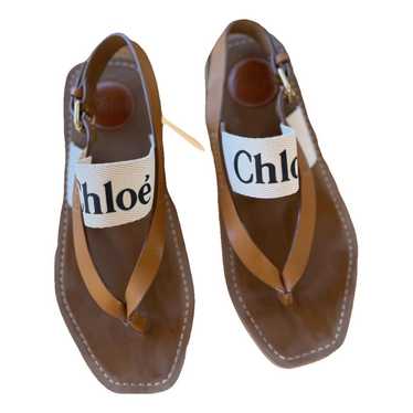 Chloé Woody cloth flip flops