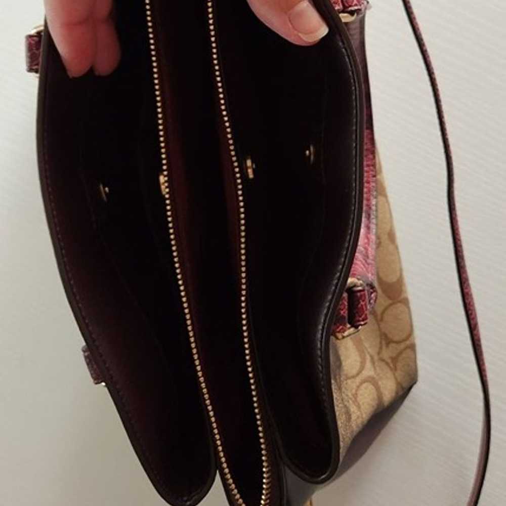 Coach Burgundy/Tan purse - image 5