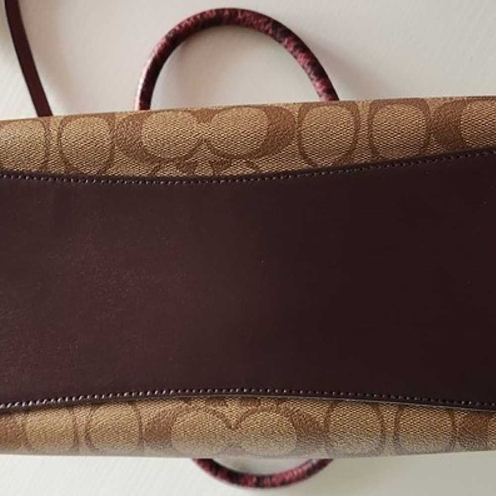 Coach Burgundy/Tan purse - image 6