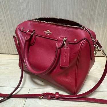 COACH Red Leather Shoulder Bag - image 1