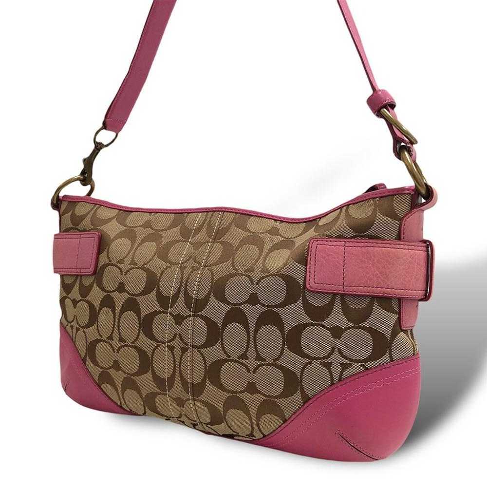 Rare color COACH shoulder bag handbag 2WAY pink. - image 4