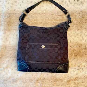 COACH SIGNATURE BUCKET SHOULDER BAG BLACK WITH CO… - image 1