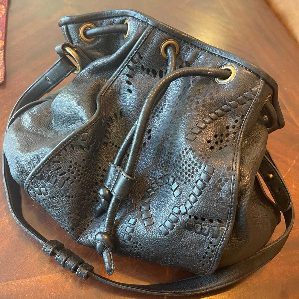 Frye Bag Black Leather Bucket style Preowned - image 1