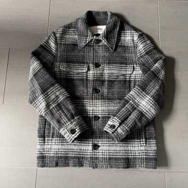 AMI Ami Padded Wool Flannel Trucker Jacket - image 1