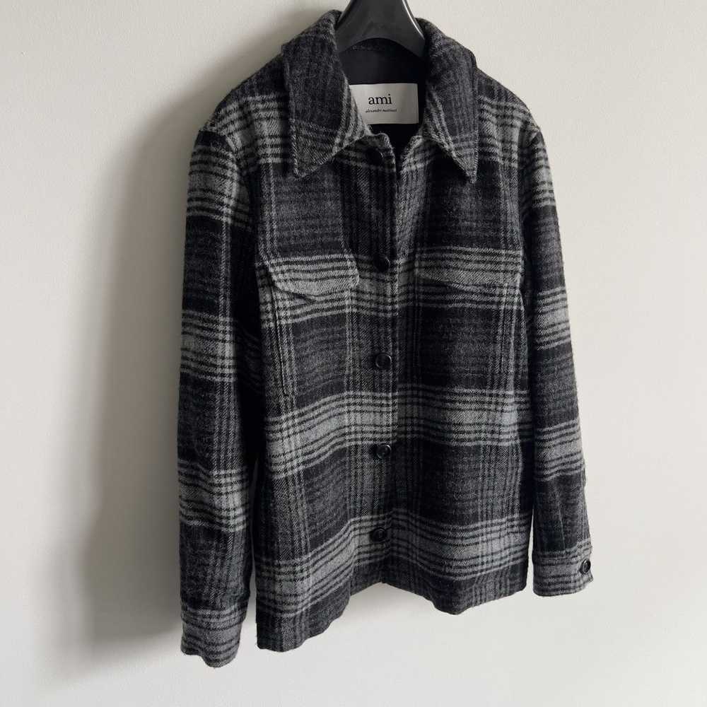 AMI Ami Padded Wool Flannel Trucker Jacket - image 6