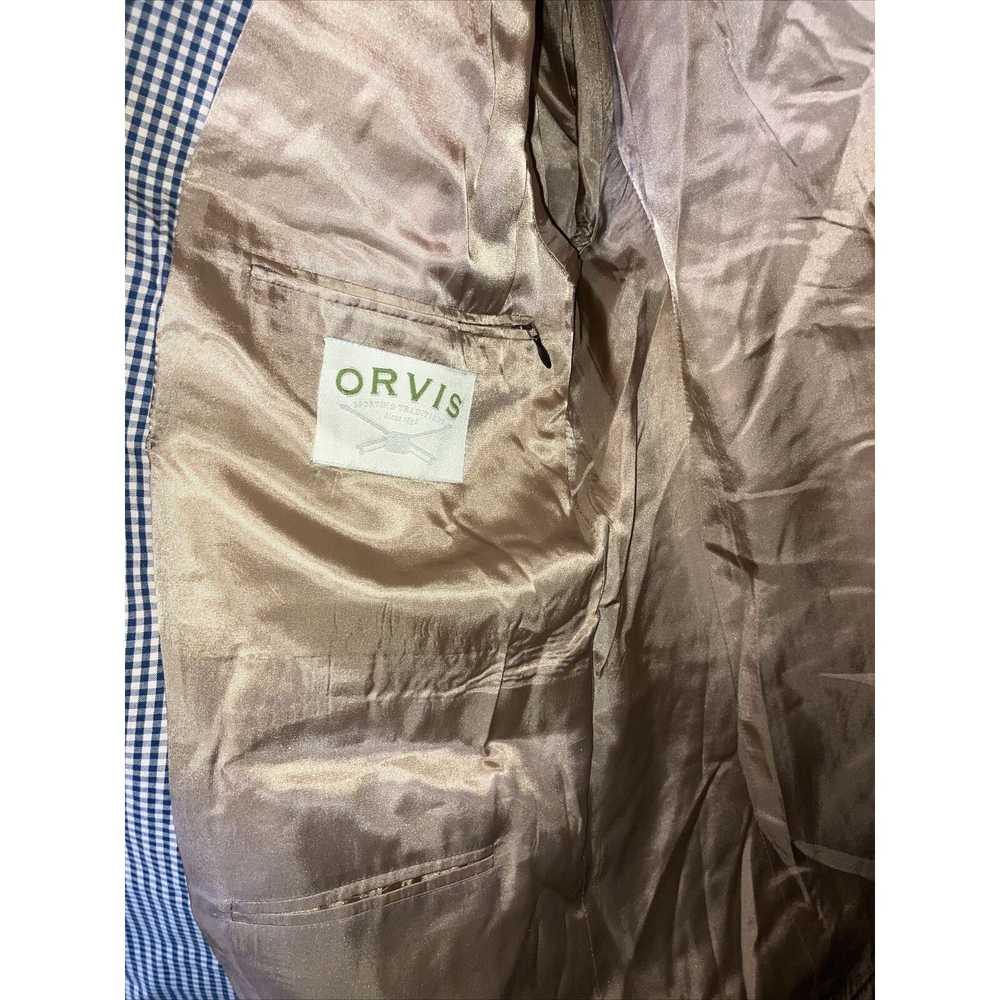 Orvis Orvis Blue Gingham Check Jacket Size 44 R, … - image 10