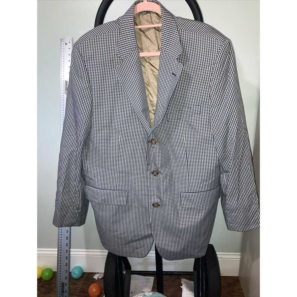 Orvis Orvis Blue Gingham Check Jacket Size 44 R, … - image 2