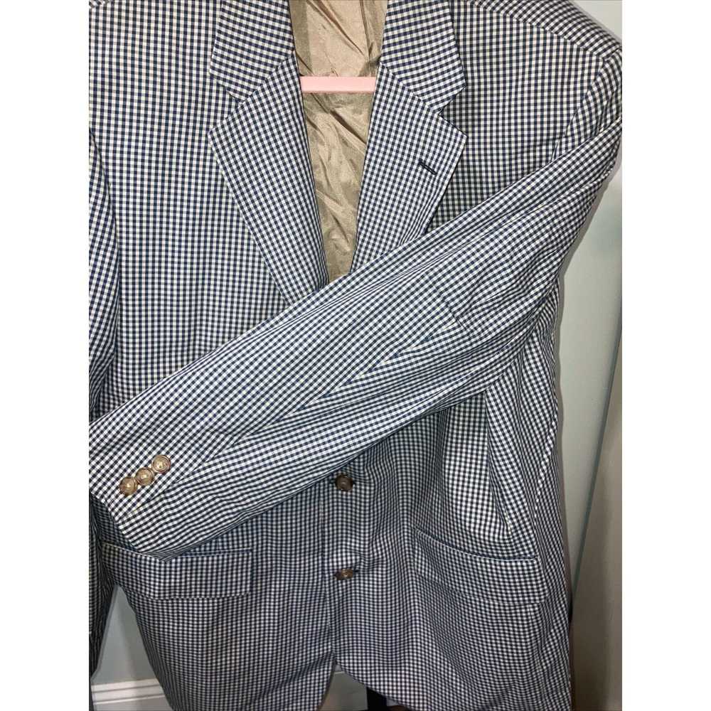 Orvis Orvis Blue Gingham Check Jacket Size 44 R, … - image 3