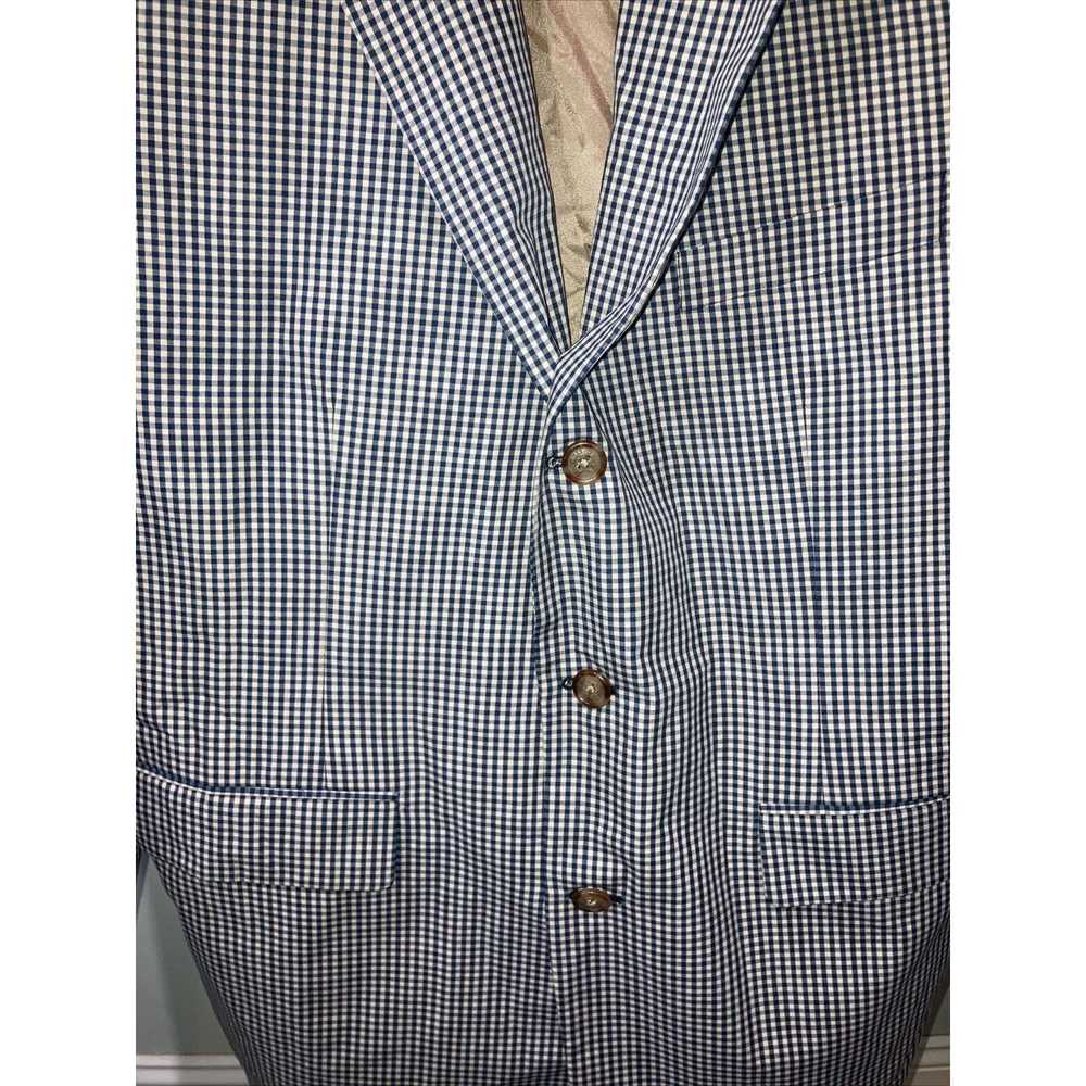 Orvis Orvis Blue Gingham Check Jacket Size 44 R, … - image 4