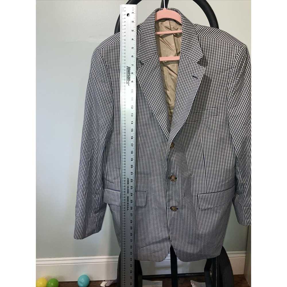 Orvis Orvis Blue Gingham Check Jacket Size 44 R, … - image 5