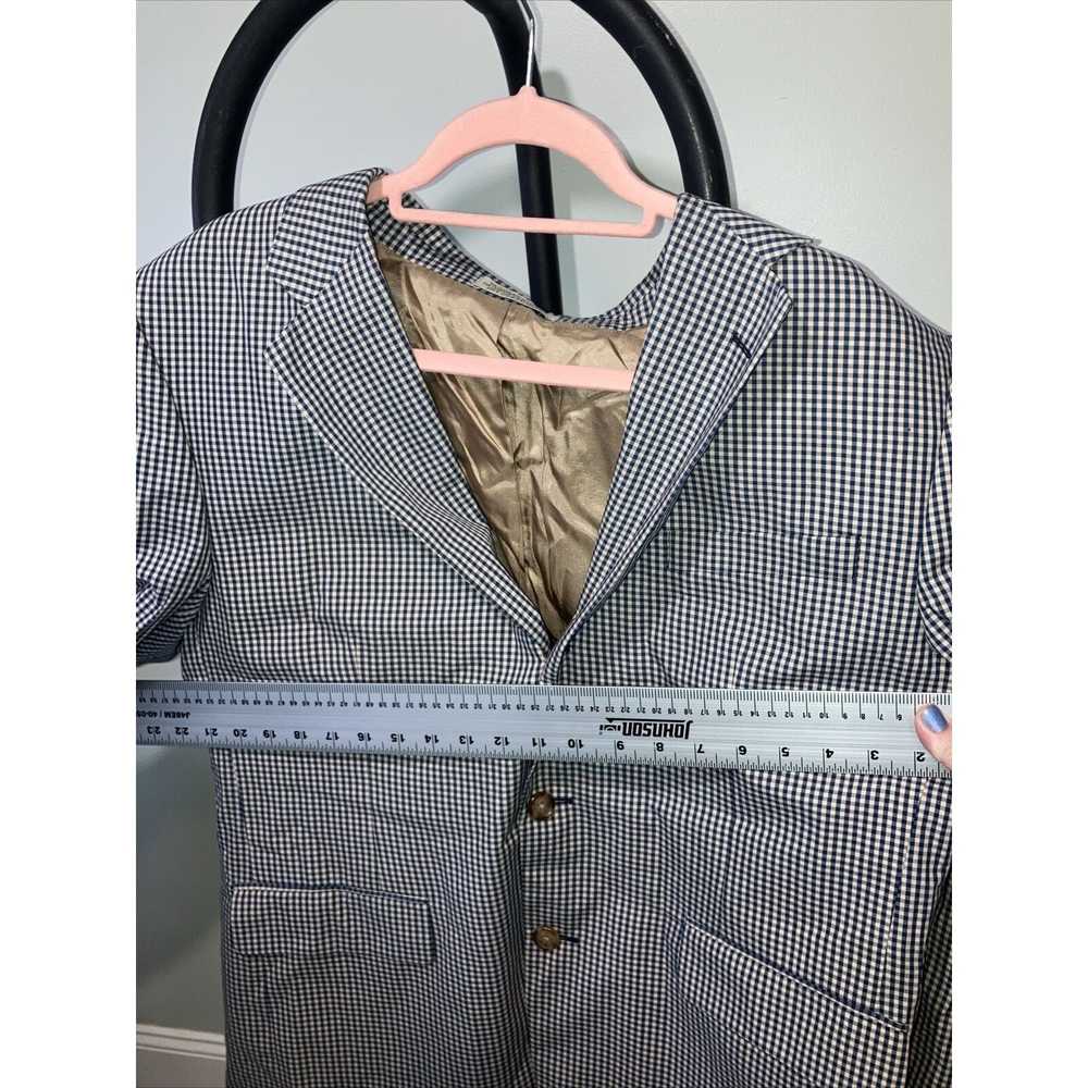 Orvis Orvis Blue Gingham Check Jacket Size 44 R, … - image 6