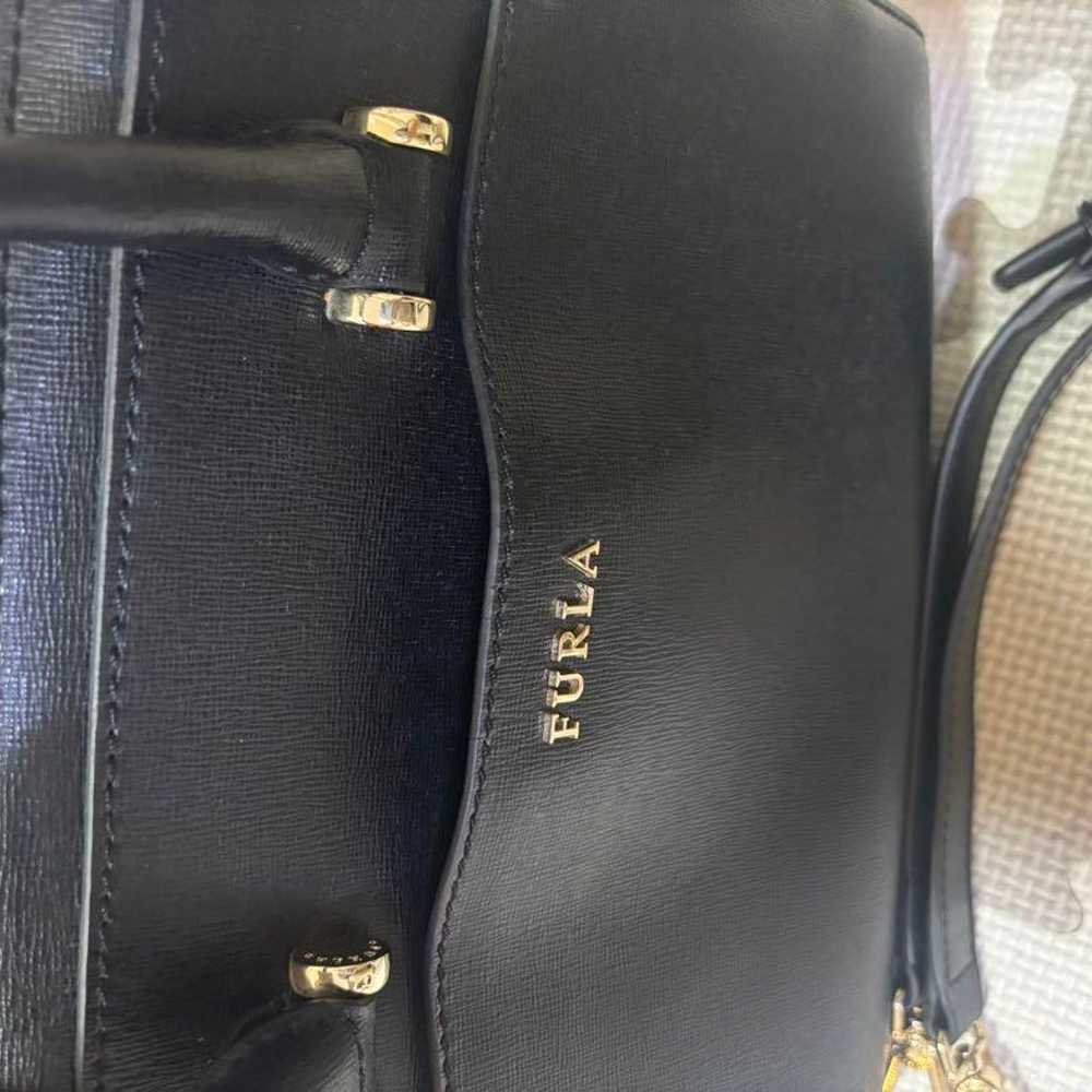 FURLA black leather handbag - image 10