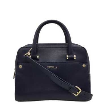 FURLA black leather handbag - image 1