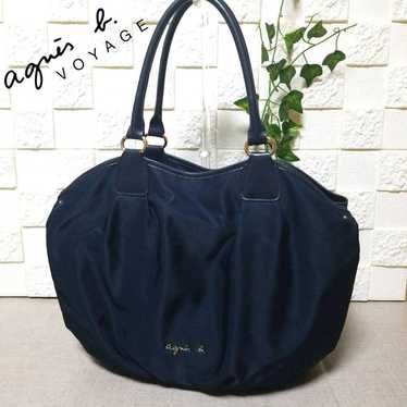 【Excellent condition】Agnes B. Nylon Leather Tote … - image 1