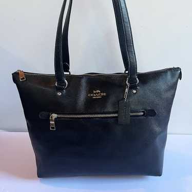 Coach Black Crossgrain Gallery City Large Tote Ba… - image 1