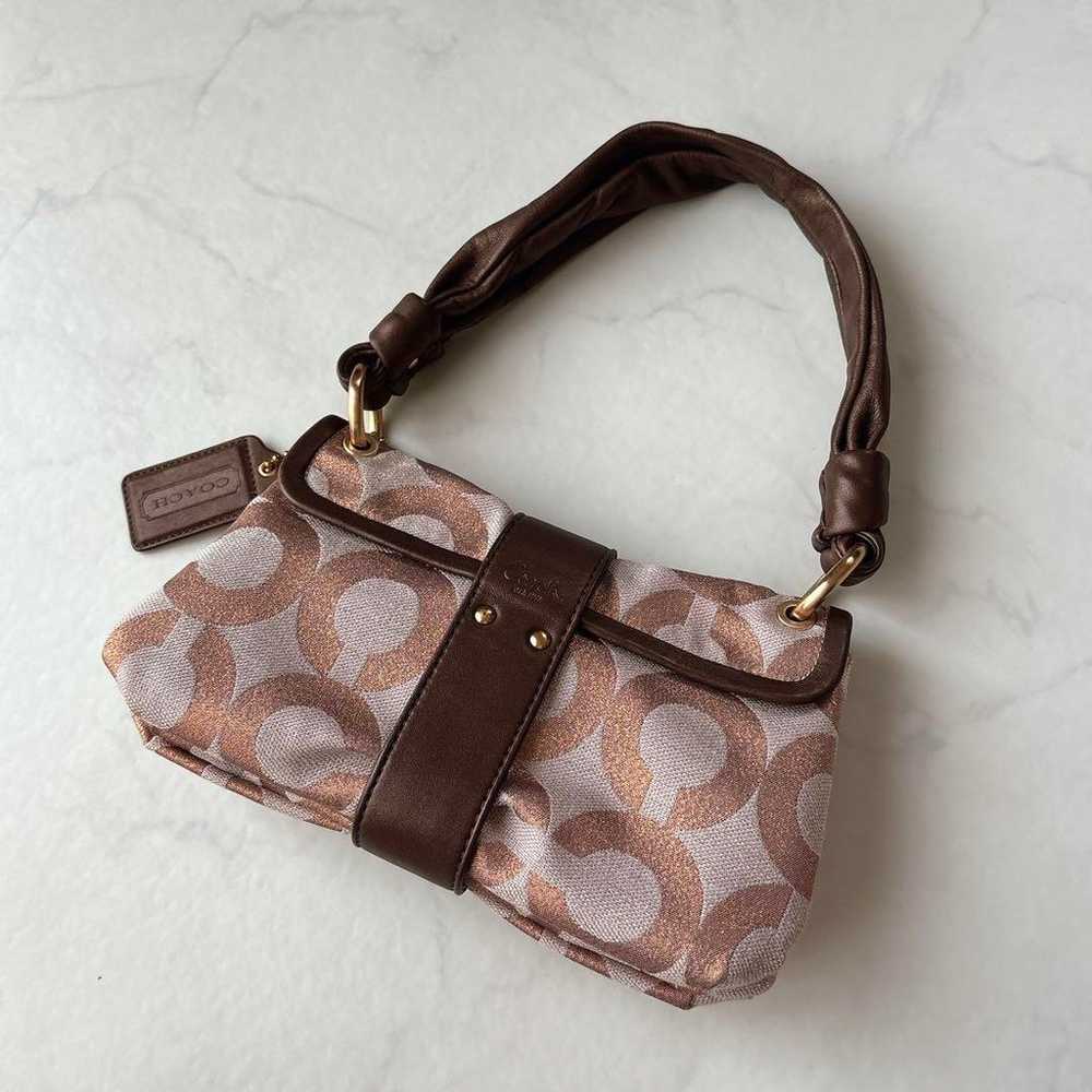 Coach Signature Print Lamé One-Handle Gathered Sh… - image 12