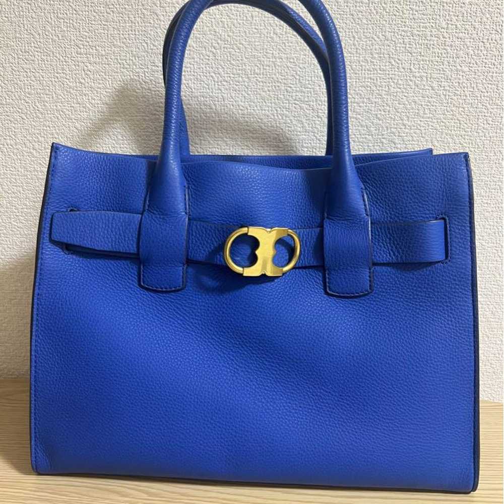 Tory Burch 2way Leather Tote Blue - image 1