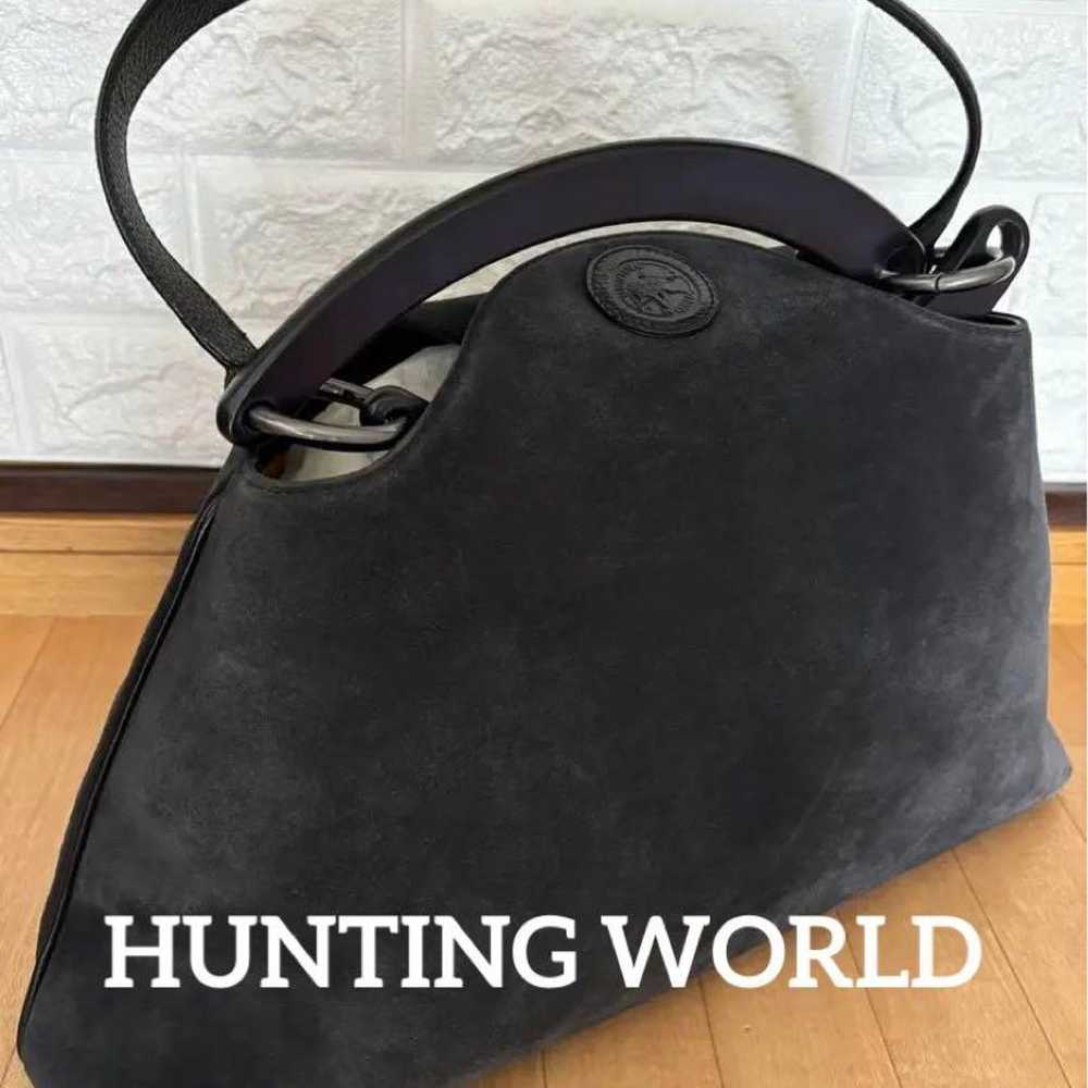 HUNTING WORLD Handbag Black Nubuck 2way - image 1