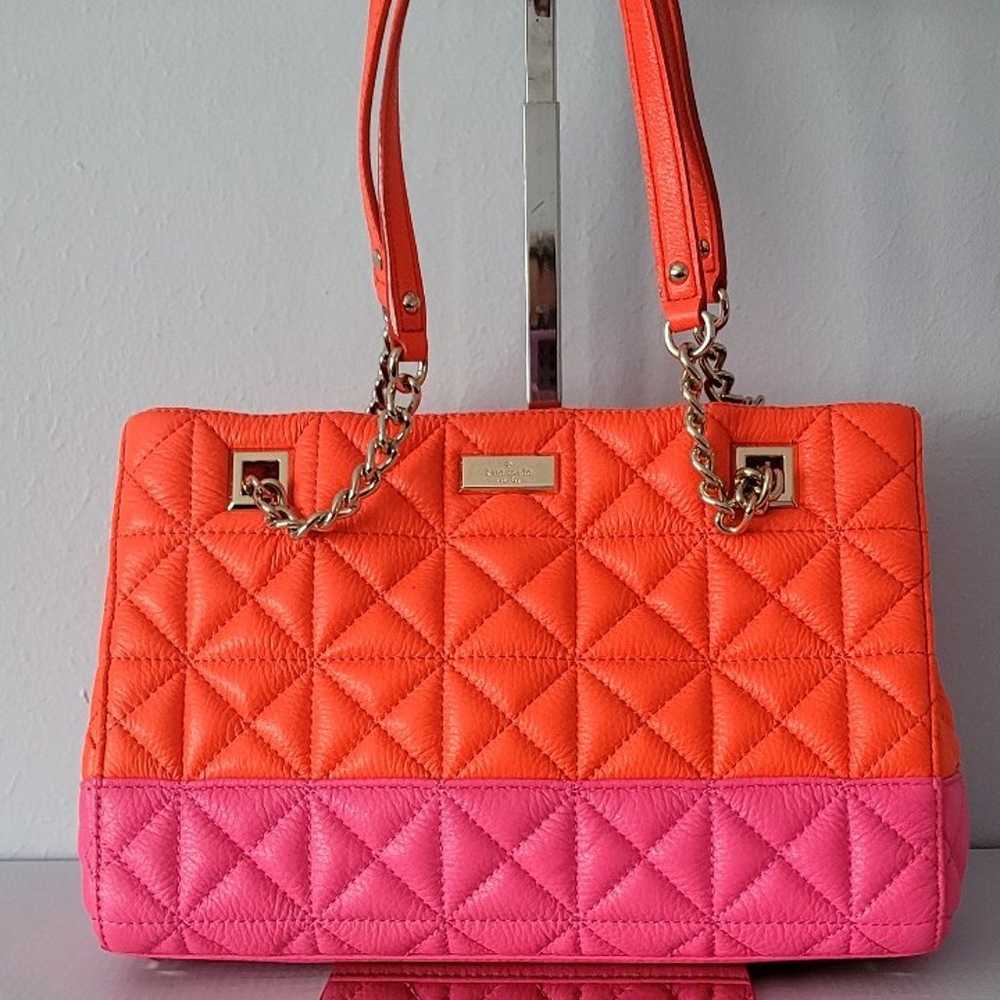 Kate Spade New York Neon Pink And Orange Leather … - image 1