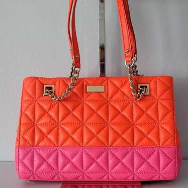 Kate Spade New York Neon Pink And Orange Leather … - image 1