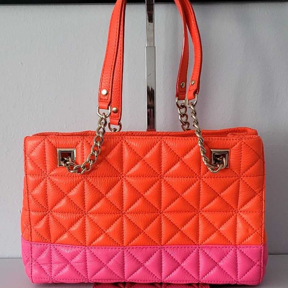 Kate Spade New York Neon Pink And Orange Leather … - image 2