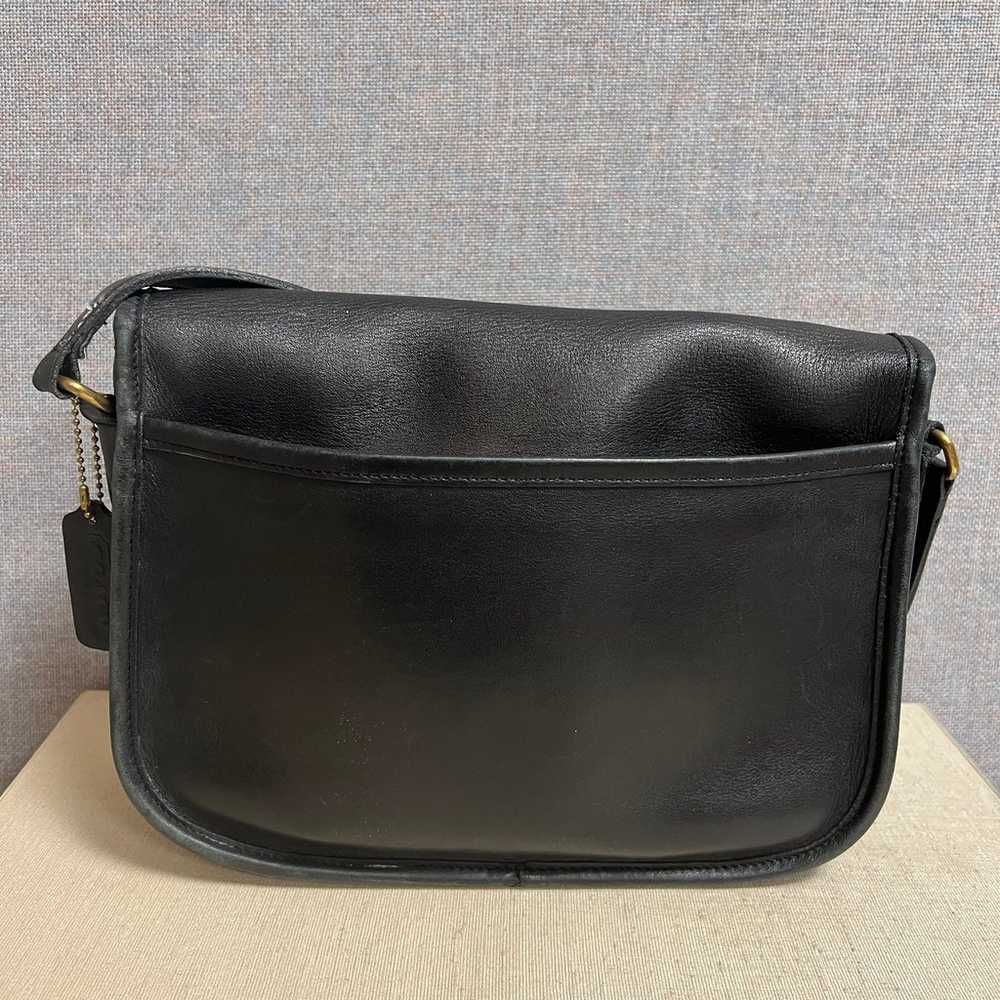 Vintage Coach City Bag 9790 Black Leather With Br… - image 2