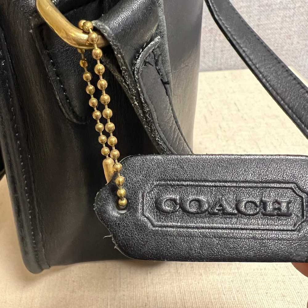 Vintage Coach City Bag 9790 Black Leather With Br… - image 5