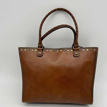 Patricia Nash Zancona Tote Brown Purse Leather St… - image 1