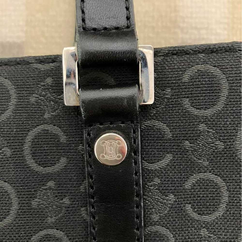 CELINE Canvas x Leather Handbag Black - image 3