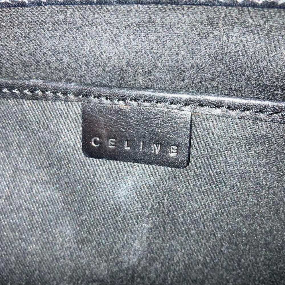 CELINE Canvas x Leather Handbag Black - image 6