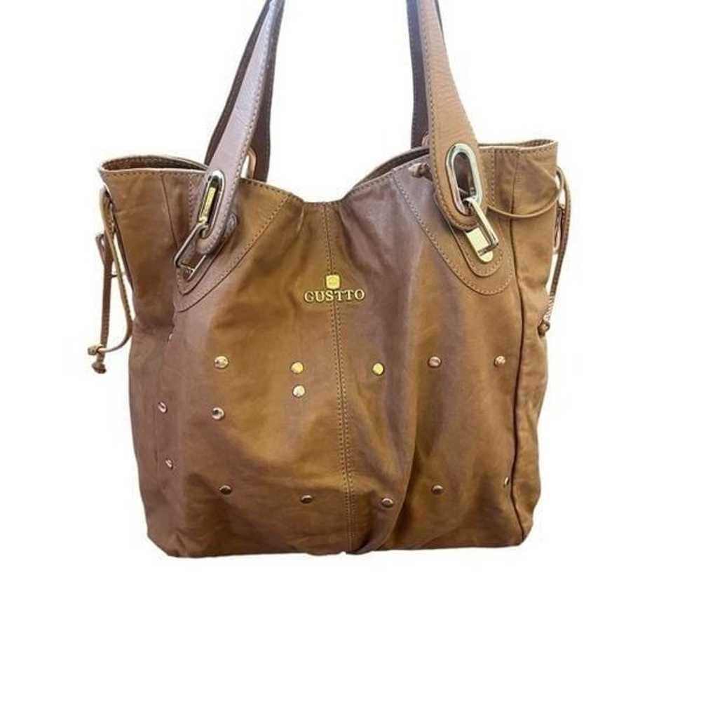 Gustto Leather Large Like New Large Tote with Dus… - image 1