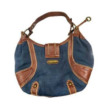 Isabella Fiore Boho Navy Blue Canvas & Embroidered